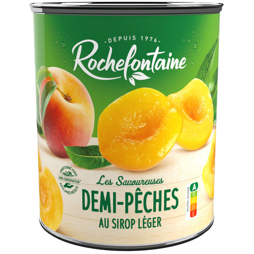 [3255693000487] ROCHEFONTAINE Demi pêches au jus 820 g