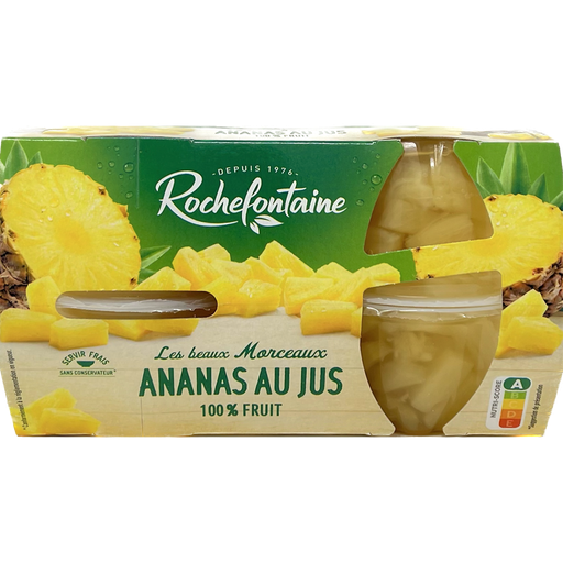[3255693000593] ROCHEFONTAINE Ananas en morceaux au jus 4 x 65 g