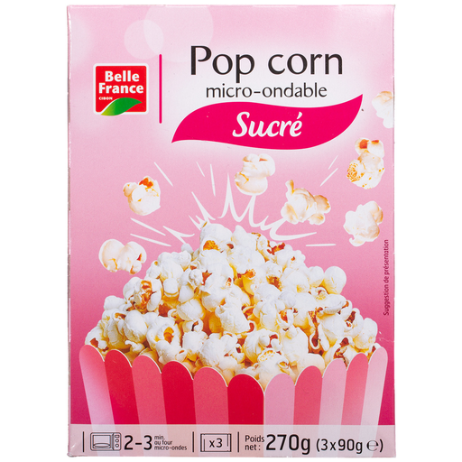 [3258561011707] BELLE FRANCE Palomitas Dulces Microondas 3 Bolsas 270 g