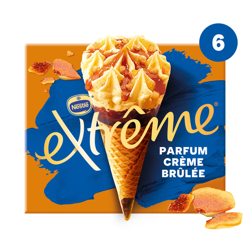 [3033210813815] EXTREME L'Original Crème Brûlée flavor ice cream with caramelized bits 6 cones 426g
