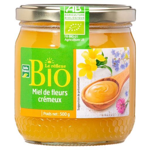 [3258561200743] BELLE FRANCE Miel De Fleurs Crémeux Bio 500 g