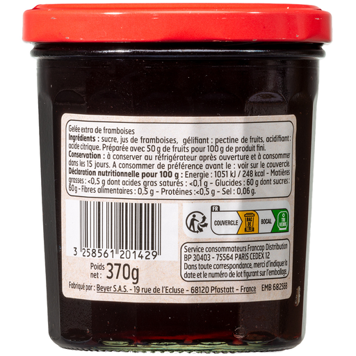 [3258561201429] BELLE FRANCE Gelée Extra Framboise 370 g