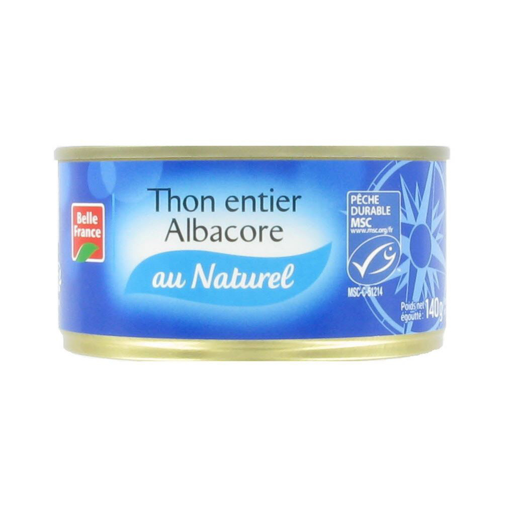 BELLE FRANCE Albacore Whole Tuna in Natural Juice MSC 185 g