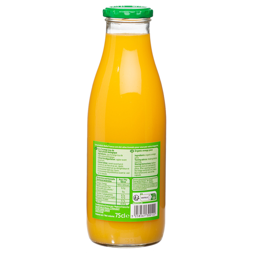 [3258561300122] BELLE FRANCE Pur Jus Orange Le Réflexe Bio 75 cl