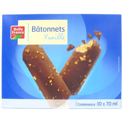 [3258561410067] BELLE FRANCE Gelado de baunilha em barra 10 x 70 ml