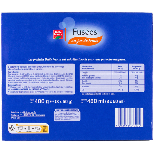 [3258561410104] BELLE FRANCE Foguetes de sumo de fruta 8 x 60 ml