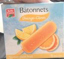 BELLE FRANCE Gelados de Água Laranja Limão 6 x 60 ml