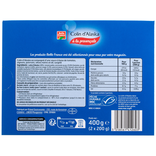[3258561412603] BELLE FRANCE Poisson à la provençale 400 g