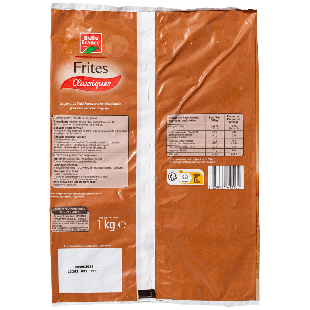 BELLE FRANCE Fries 10/10 1 kg