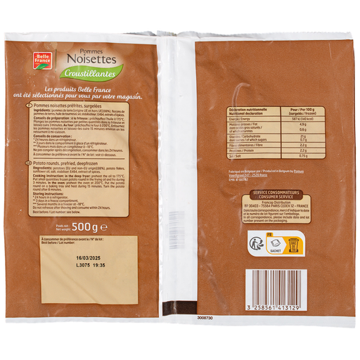 [3258561413129] BELLE FRANCE Hazelnut potatoes 500 g