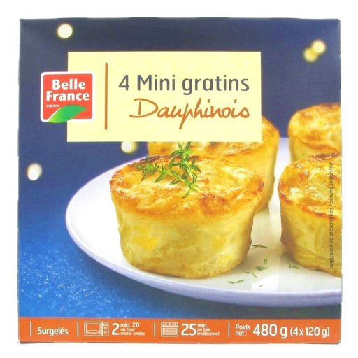 [3258561413266] BELLE FRANCE Mini gratins dauphinois surgelés 480 g