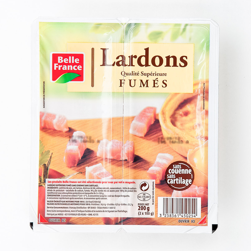 [3258561450254] BELLE FRANCE Smoked bacon lardons 2 x 100 g