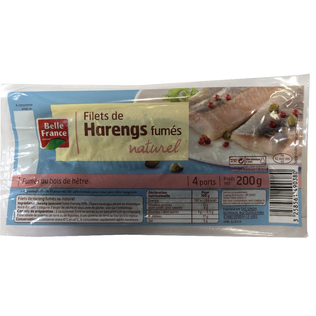 BELLE FRANCE Natural Smoked Herring Fillet 200 g