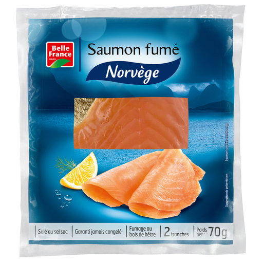 [3258561490403] BELLE FRANCE Norwegian Smoked Salmon 2 Slices 70 g