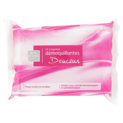 [3258561660202] BELLE FRANCE Sensitive Skin Makeup Remover Wipes X25