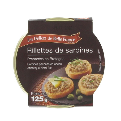 [3258563220152] BELLE FRANCE Sardine Rillettes in Glass Jar 125 g