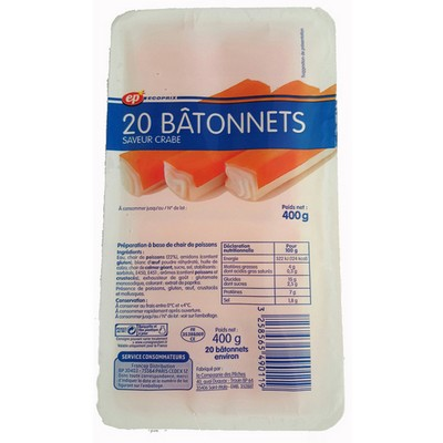 ECOPRIX Bâtonnet surimi saveur crabe 400 g