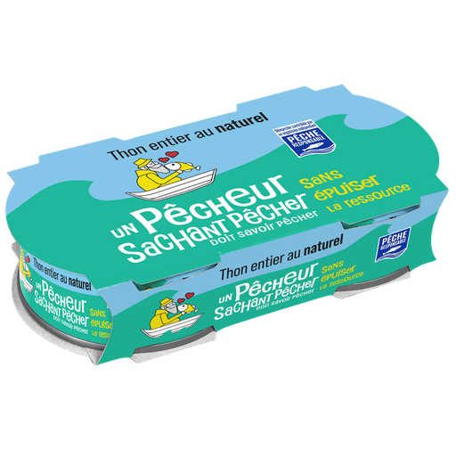 [3263670801613] UN PECHEUR SACHANT PECHER Whole tuna in brine 2 x 112 g