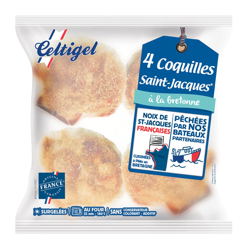 [3264295007848] CELTIGEL 4 Breton-Style Scallop Shells 360 g