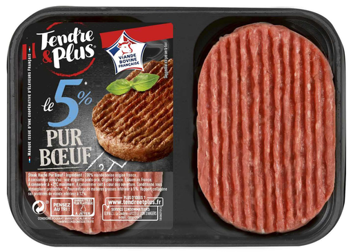 [3265980125007] STEAK HACHE Carne Picada 5% MG x2 250 g