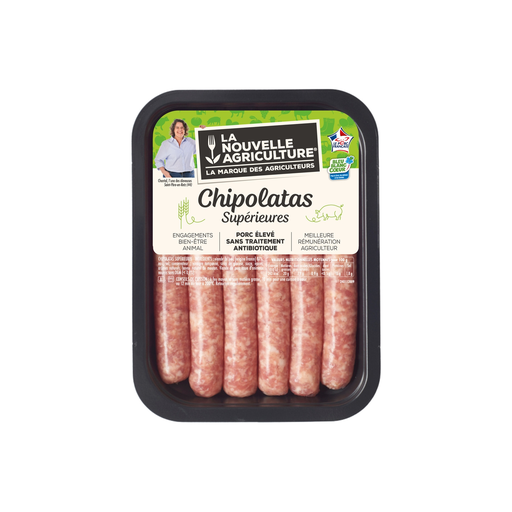 [3265980165409] LA NOUVELLE AGRICULTURE Superior Pork Chipolatas Raised Without Antibiotic Treatment 330 g