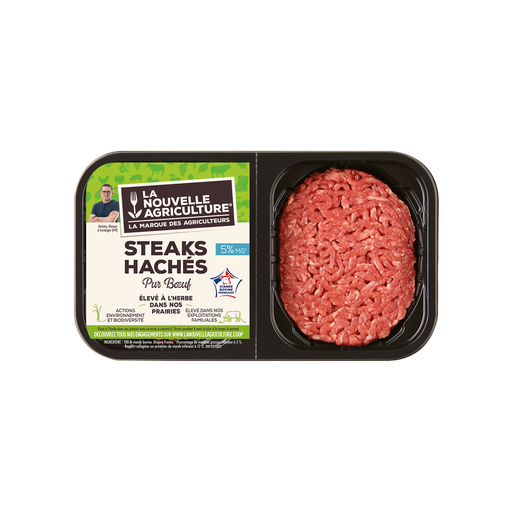 [3265980165683] LA NOUVELLE AGRICULTURE Hambúrguer de vaca fresco 5% MG estilo talhante 250 g