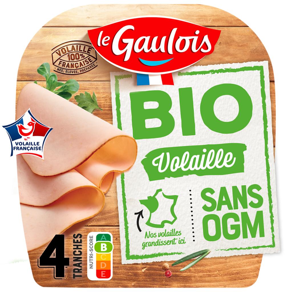 LE GAULOIS Tranches de volaille BIO, 4 tranches