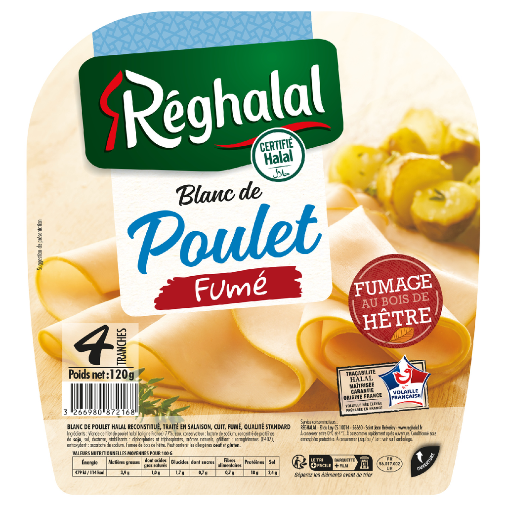 REGHALAL Pechuga de pollo ahumada calidad estándar 120 g