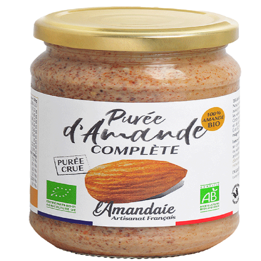 [3267110000536] L'AMANDAIE Pâte à Tartiner Purée d'amande complète crue BIO 300 g