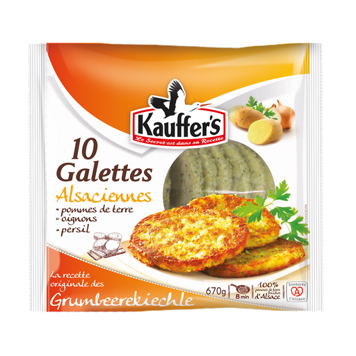 [3273310346343] KAUFFER'S Tortitas Alsacianas de patata cebolla y perejil 10 unidades 67 g