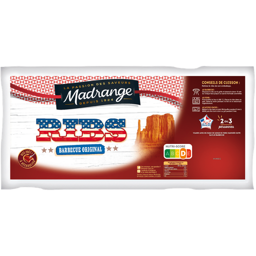 [3273625827100] MADRANGE Original barbecue ribs 650 g