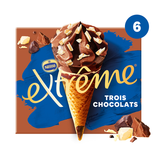 [3274664206604] EXTREME Gelado três chocolates 6 cones 444 g
