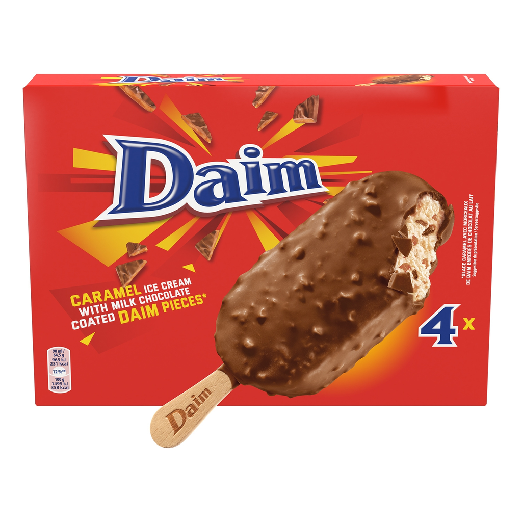 DAIM Glaces Bâtonnets Caramel Chocolat 258 g