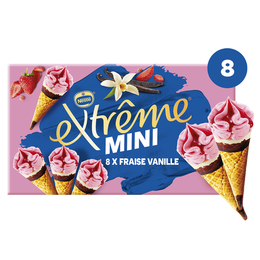[3274664225216] EXTREME Mini cones strawberry vanilla 312 g
