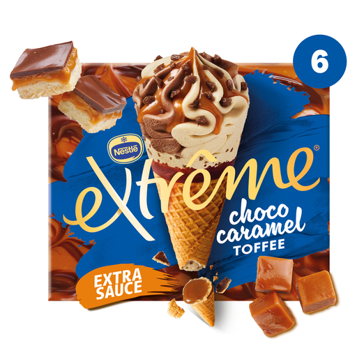 [3274664241438] EXTREME Choco Caramel Toffee flavor ice cream 6 cones