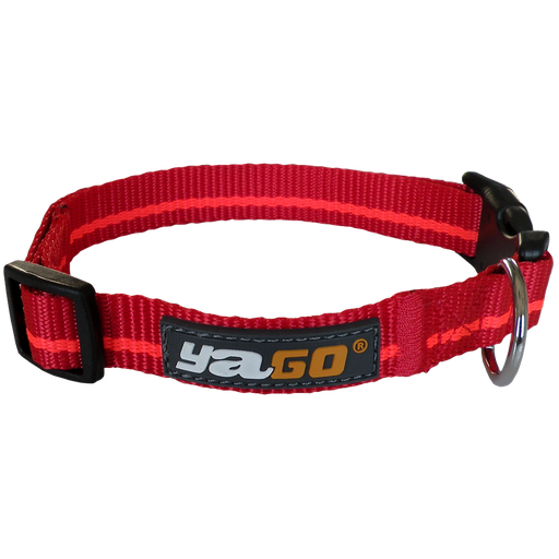 [3281018190434] AIME Nylon basic collar red/orange yago L 40/58cm