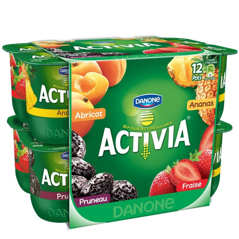 ACTIVIA Yaourt Fruits Panache 12 x 125 g