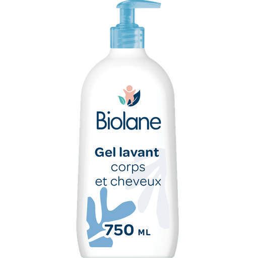 [3286010077950] BIOLANE Gel Douche Bébé Corps et Cheveux 2 en 1 Doux Peaux Sensibles 750 ml