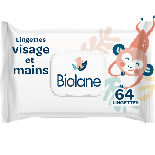 [3286010077981] BIOLANE Lingettes bébé visage et mains 64 lingettes