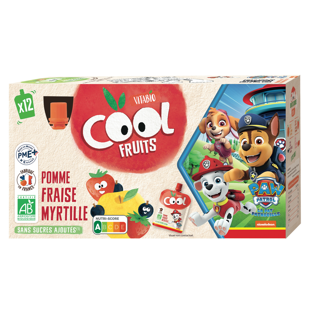 VITABIO Paw Patrol Fruit Pouch Apple Strawberry Blueberry 12x90g