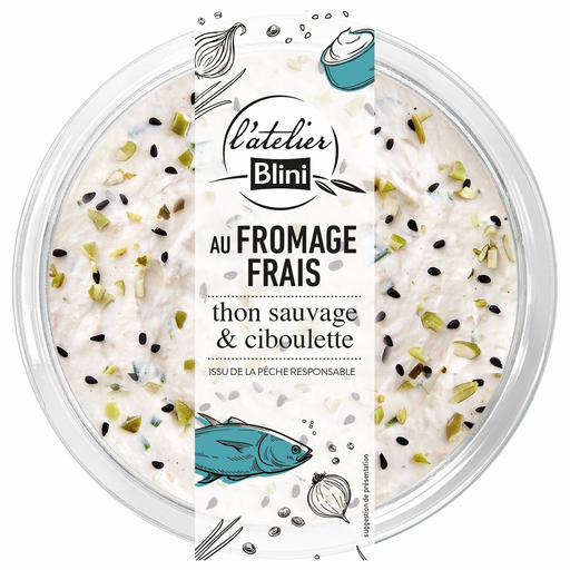 [3292070010691] ATELIER BLINI Fresh cheese, wild tuna and chives 140 g
