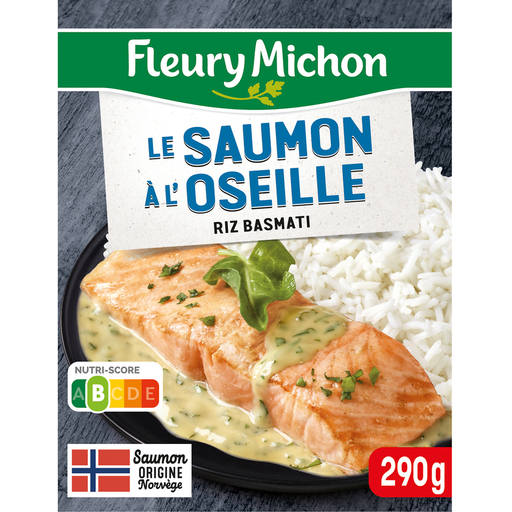 [3302740003837] FLEURY MICHON Prato preparado individual Salmão com molho de azedas e arroz basmati 290 g