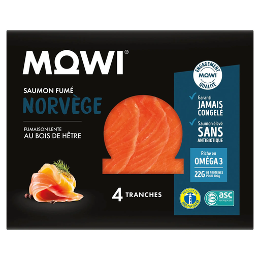 [3321431026849] MOWI Norwegian Smoked Salmon ASC 4 slices 130 g