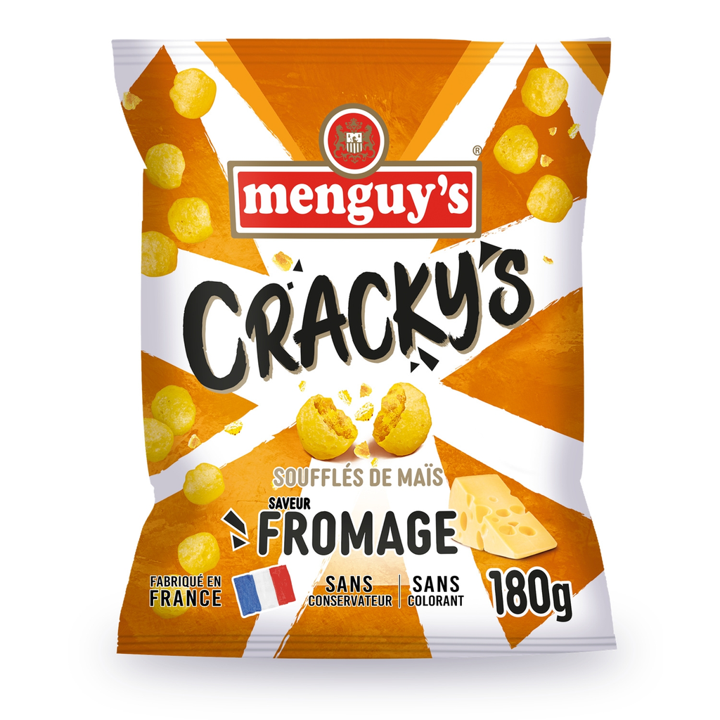 MENGUY'S Biscuits aperitivos Cracky's soufflés de maíz queso 180 g