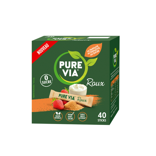 [3329757004749] PURE VIA Edulcorante Stevia Roux Sticks caja de 40 sticks