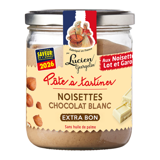 [3330720237521] LUCIEN GEORGELIN Pâte à tartiner noisette du Lot et Garonne et chocolat blanc 400 g