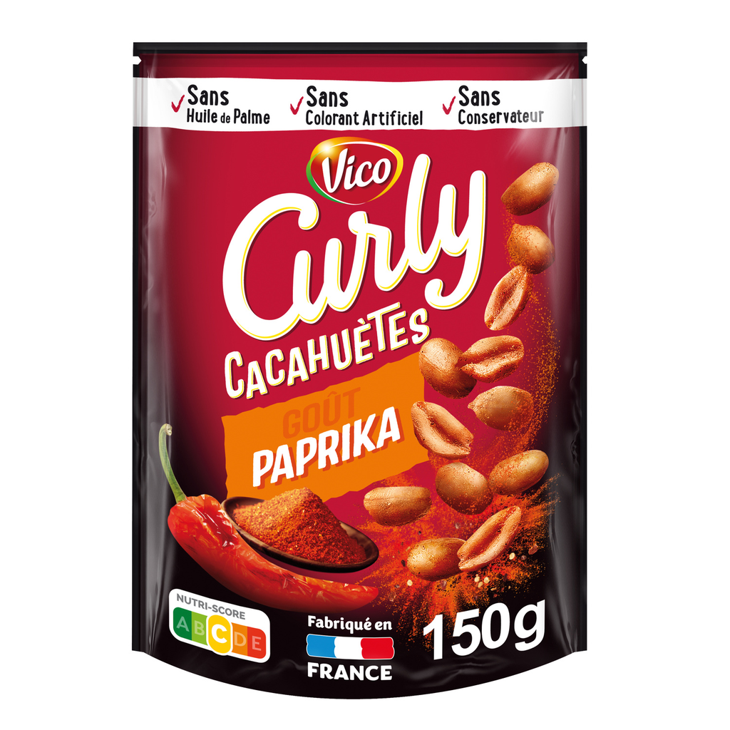 CURLY Aperitivos de cacahuete y pimentón Vico 150 g