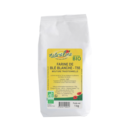 [3347431055313] NATURALINE Harina de trigo blanca T55 Bio 1 kg