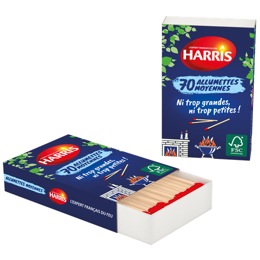 [3383482305274] HARRIS Cerillas tamaño mediano caja de 70