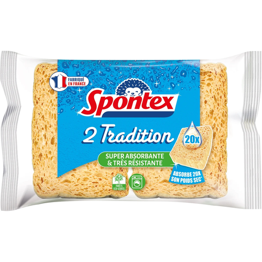 [3384120001190] SPONTEX Esponjas Vegetais Tradition, pacote de 2 esponjas